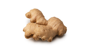 Ginger root isolated on white background.