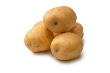 A group of fresh tasty potato isolated on white background.