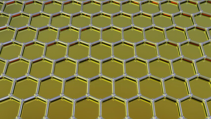 Graphene sheets 3D illustration