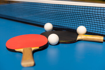 Table Tennis Ball and Bat.