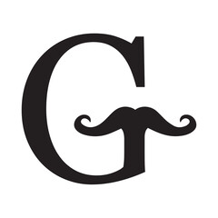 Minimalized Letter G Logo Design With Mustache Appearing
