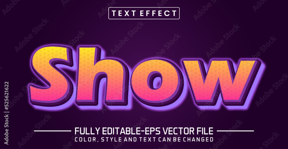 Poster show editable text style effect