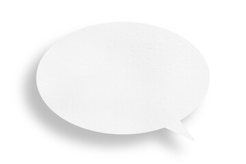 Round white paper and black shadow with speech bubbles isolated on transparent background communication bubble design