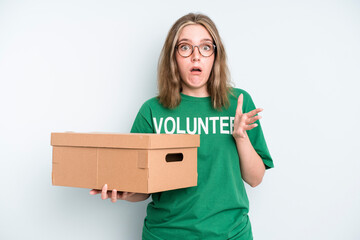 caucasian pretty woman looking angry, annoyed and frustrated. volunteer and donation concept