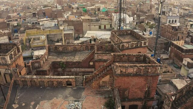 Aerial shot of the city of Rawalpindi in Pakistan