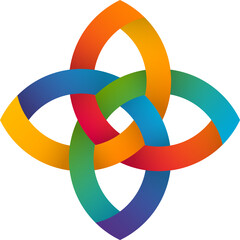 Multicolor Gradient Abstract Intertwining Symbol