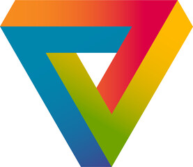 Penrose triangle multicolor abstract symbol