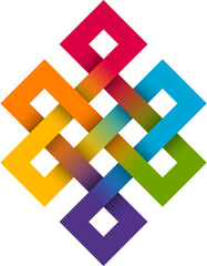 Shrivatsa endless knot in rainbow colors - 525626096
