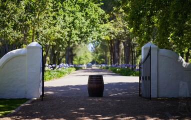 Entrance to the Boschendal Wine Estate in Western Cape, South Africa