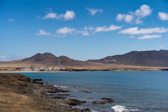 Beach of Faro de Jandia by water in Fuerteventura, Canary islands