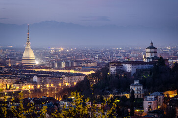 Turin (Torino) cityscape with the Mole Antonelliana - 525629036