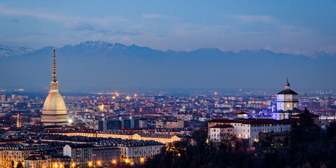 Turin (Torino) cityscape with the Mole Antonelliana - 525629069