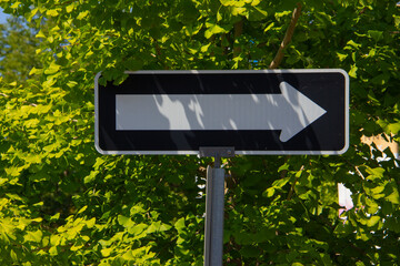 One way signpost in the shade