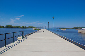 Modern pier on a lake
