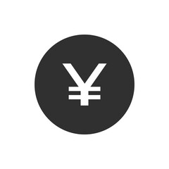 Fototapeta premium Yen or yuan black symbol isolated on white flat design CNY JPY vector symbol web ui