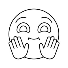 hand emoji line icon vector illustration