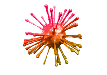 3d render of coronavirus, Covid-19  isolated transparency background.