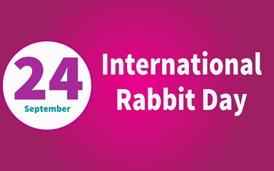 Happy International Rabbit Day, September 24. Calendar of September Text Effect, Vector design