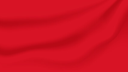 abstract blank red soft creased satin fabric folding texture background for decorative graphic design
