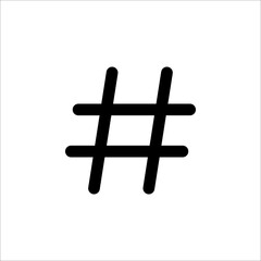 Hash symbol black hashtag icon. vector illustration on white background