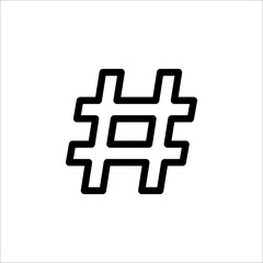 Hash symbol black hashtag icon. vector illustration on white background