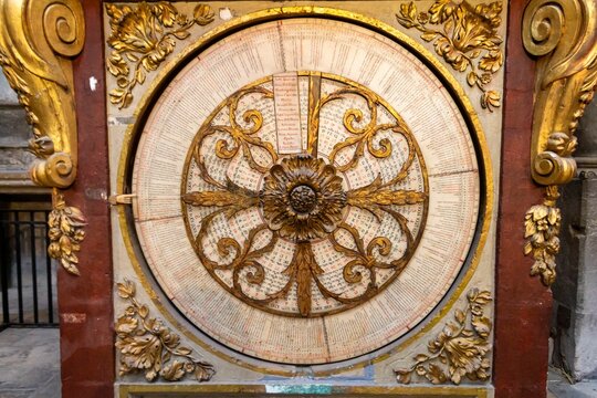 Lyon astronomical clock inside the cathedral, France