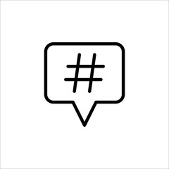 Hash symbol black hashtag icon. vector illustration on white background