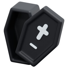 Fototapeta premium coffin 3d render icon illustration