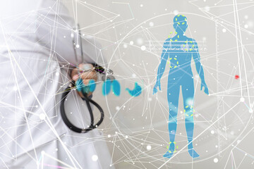 health care - Medicine doctor hand working with modern computer interface