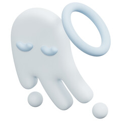 ghost 3d render icon illustration