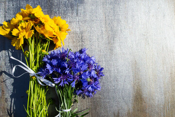 bouquet of blue flowers