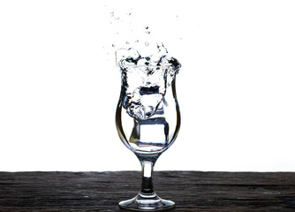 The image of pouring drinking water, into a glass,