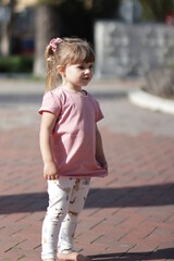 Fototapeta premium portrait of a little happy girl in varna bulgaria 