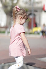 Fototapeta premium portrait of a little happy girl in varna bulgaria 
