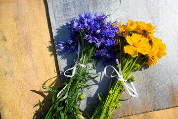 bouquet of blue flowers