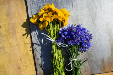 bouquet of blue flowers
