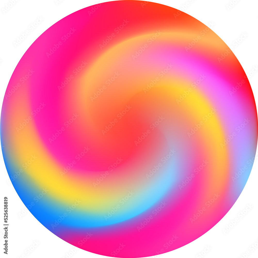 Poster twisted swirl rainbow color ball three dimensional design element