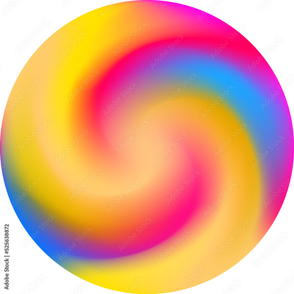 Poster twisted swirl rainbow color ball three dimensional design element