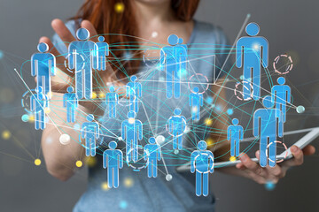 Abstract network of physical devices on the Internet using a network connection with statistics...