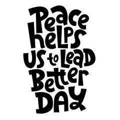 Peace vector lettering