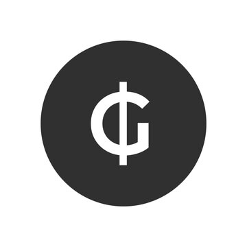 Guarani icon simple symbol in black circle isolated on white. Guarani symbol design icon template. PYG Paraguay money	
