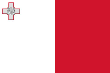 Malta flag background illustration large file red white
