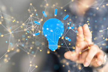 Neural network 3D illustration. Big data and cybersecurity