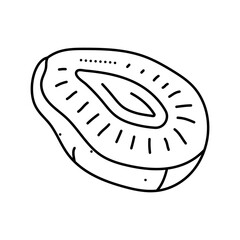 plum cut seed fruit line icon vector illustration