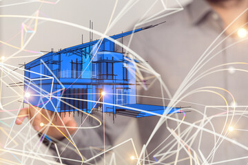 Hands - Holding House digital concept.