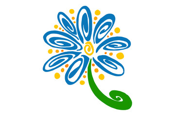 Blue Flower Ornament Vector