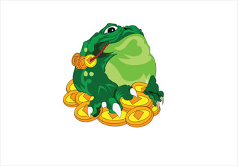 frog with Ethereum vector illustration for NFT