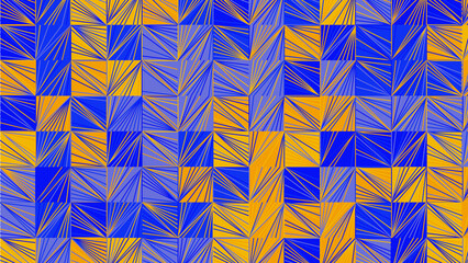 blue and yellow geometric pattern, seamless wallpaper for tile, banner, tableclothe