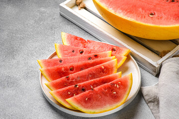 yellow watermelon with red pulp