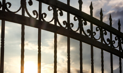 Black Wrought Fence. Iron fence